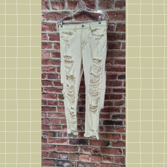 Women's AMERICAN EAGLE Distressed Stretch Denim Jeans Size 6 - Picture 1 of 7
